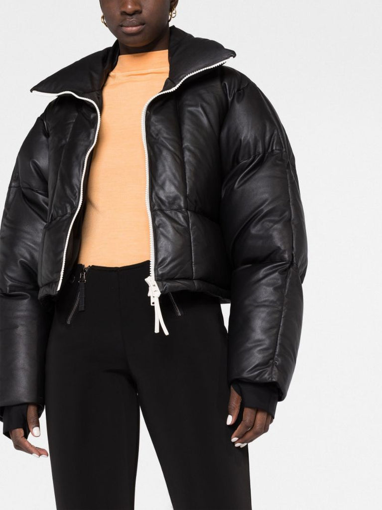 Black Clara Quilted Leather Jacket