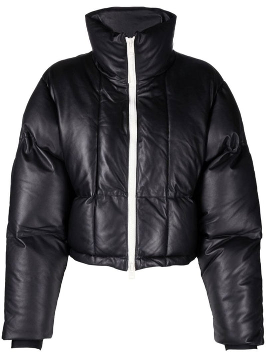 Black Clara Quilted Leather Jacket