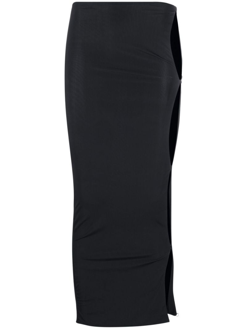 Black Cut-out Midi Skirt