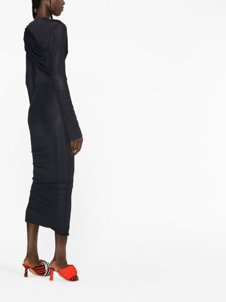 Black Cut-out Midi Skirt