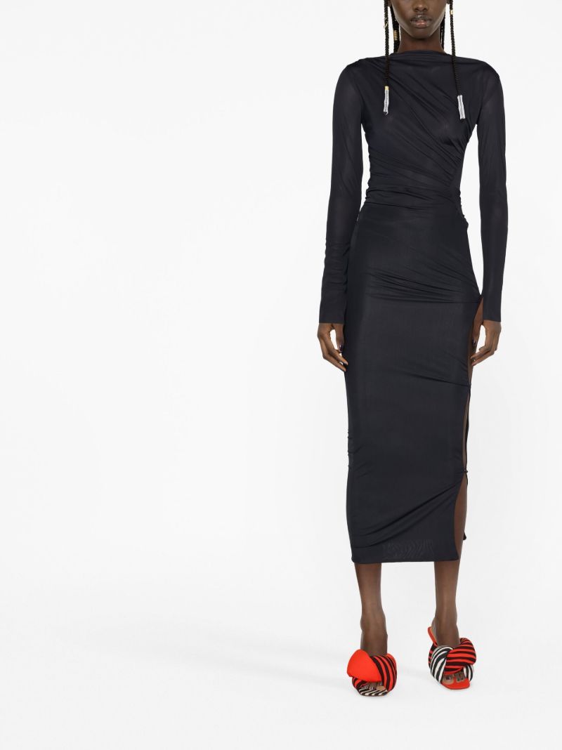 Black Cut-out Midi Skirt