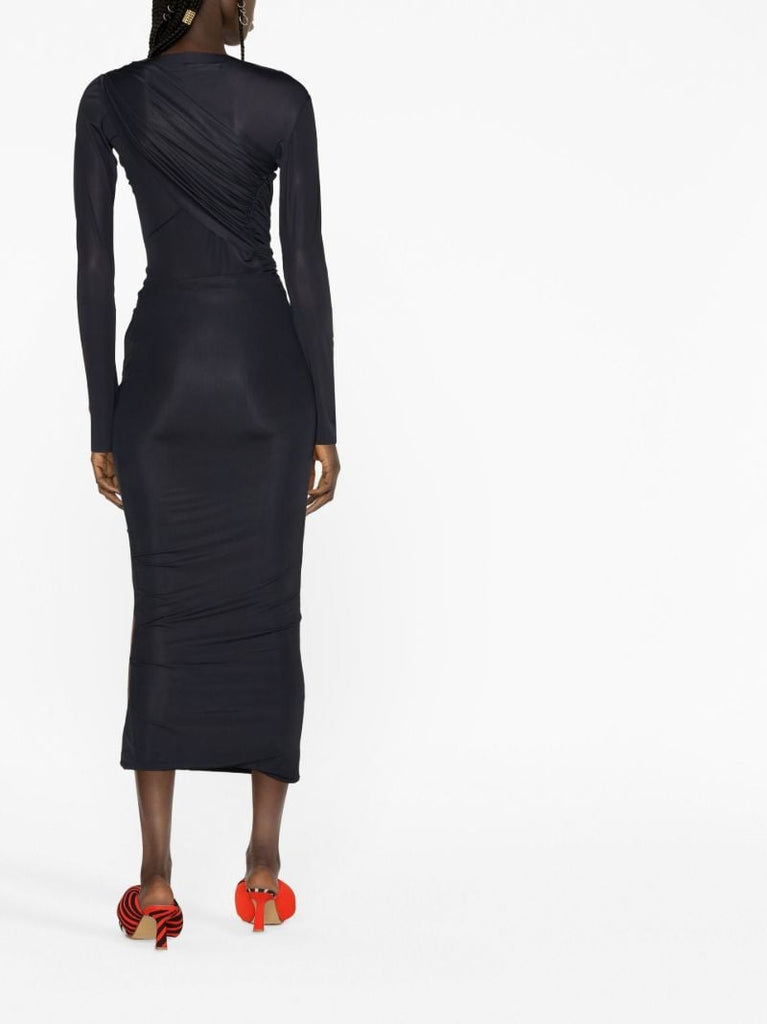 Black Cut-out Midi Skirt