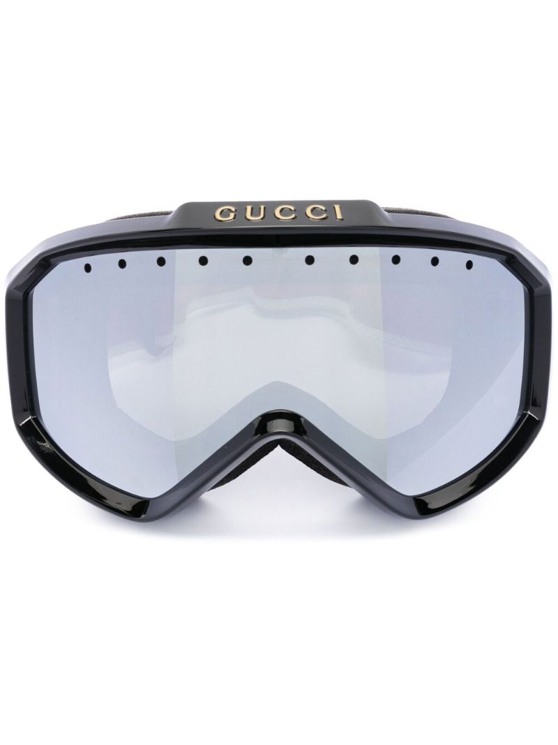 Black Webbing-trimmed Ski Goggles