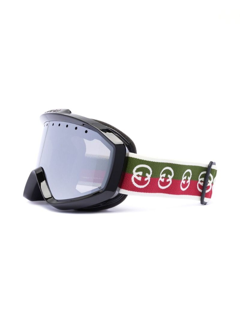 Black Webbing-trimmed Ski Goggles
