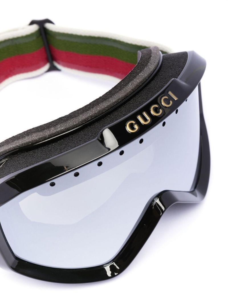 Black Webbing-trimmed Ski Goggles