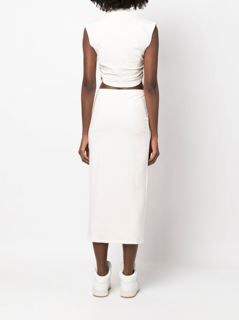 White Foster Organic Cotton Blouse and Midi Skirt Set