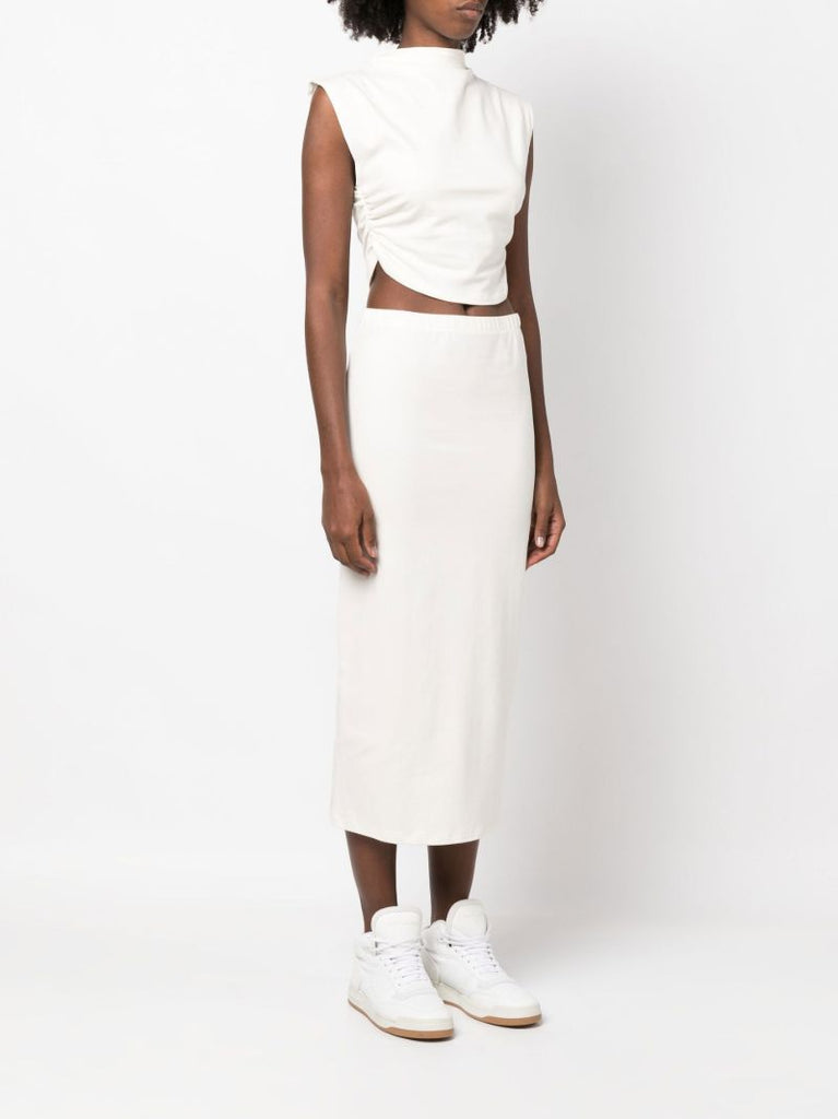 White Foster Organic Cotton Blouse and Midi Skirt Set