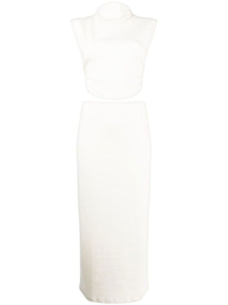 White Foster Organic Cotton Blouse and Midi Skirt Set