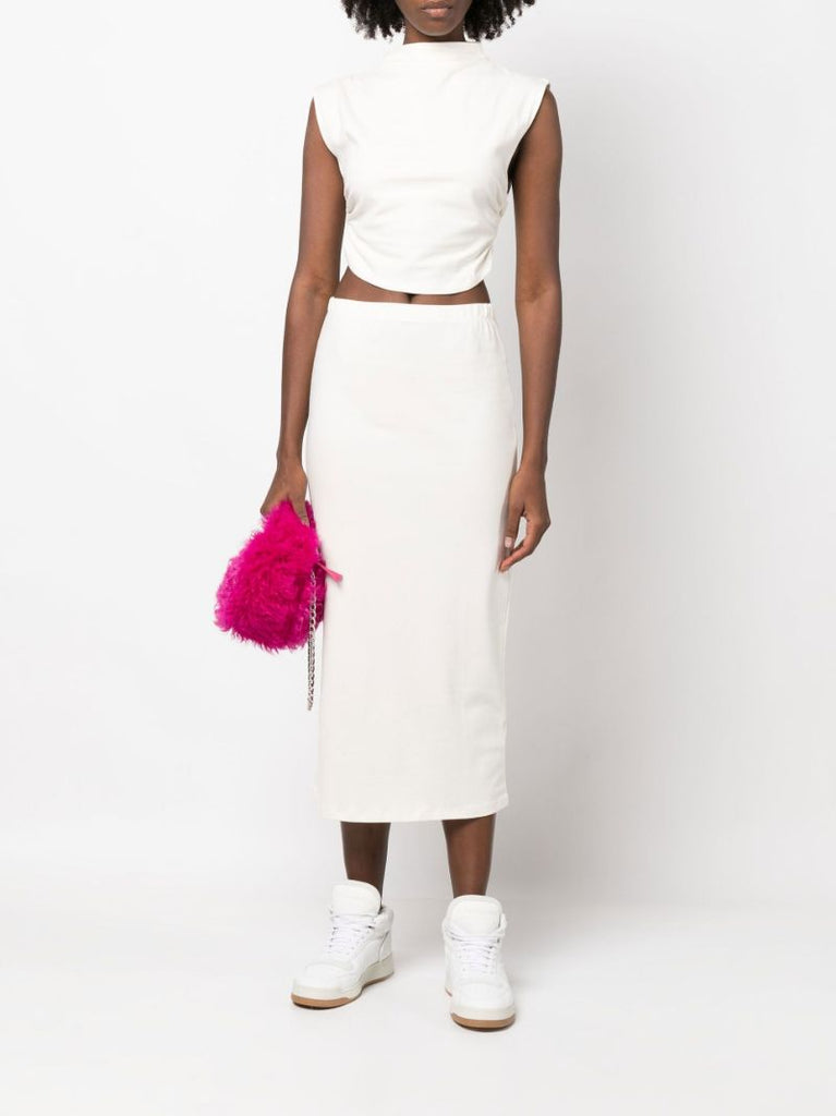 White Foster Organic Cotton Blouse and Midi Skirt Set