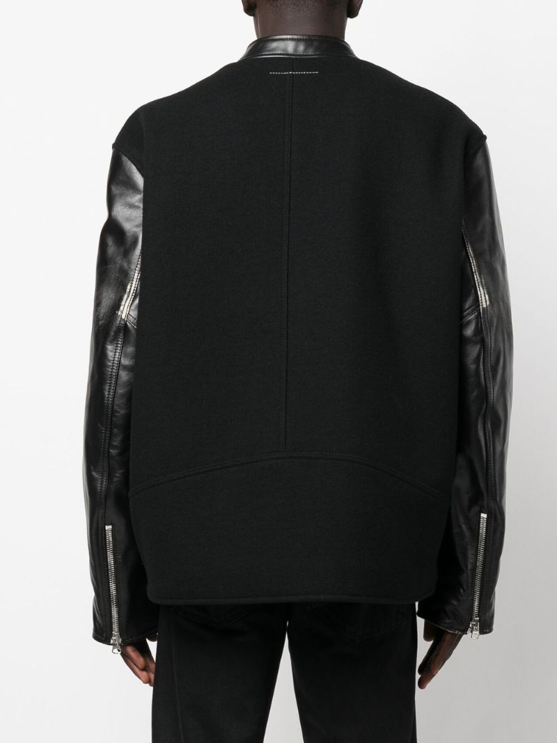 Black Panelled Bomber Jacket