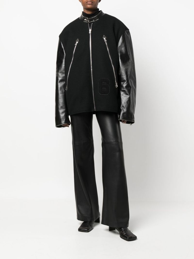 Black Panelled Bomber Jacket