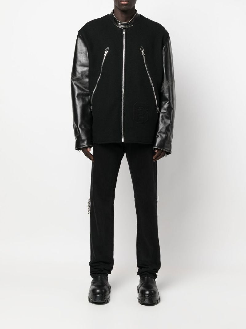 Black Panelled Bomber Jacket