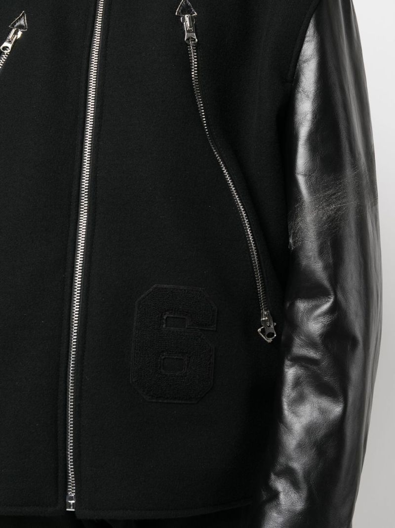 Black Panelled Bomber Jacket