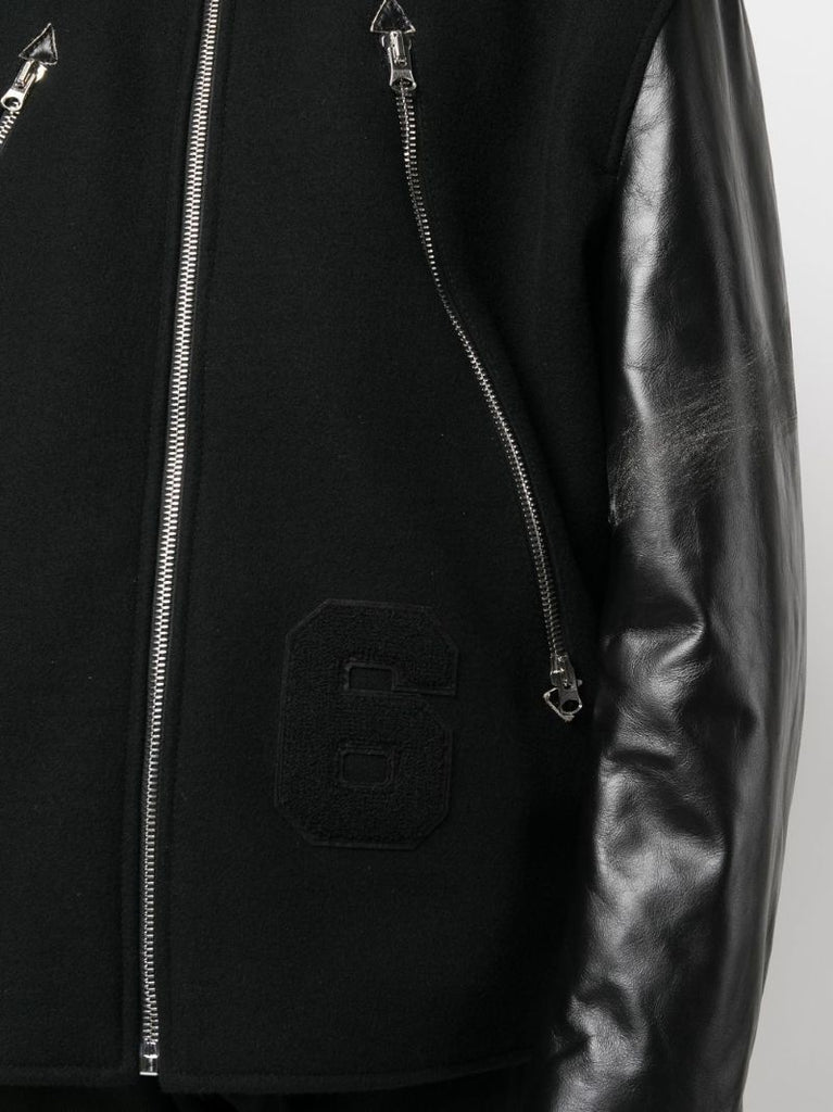 Black Panelled Bomber Jacket