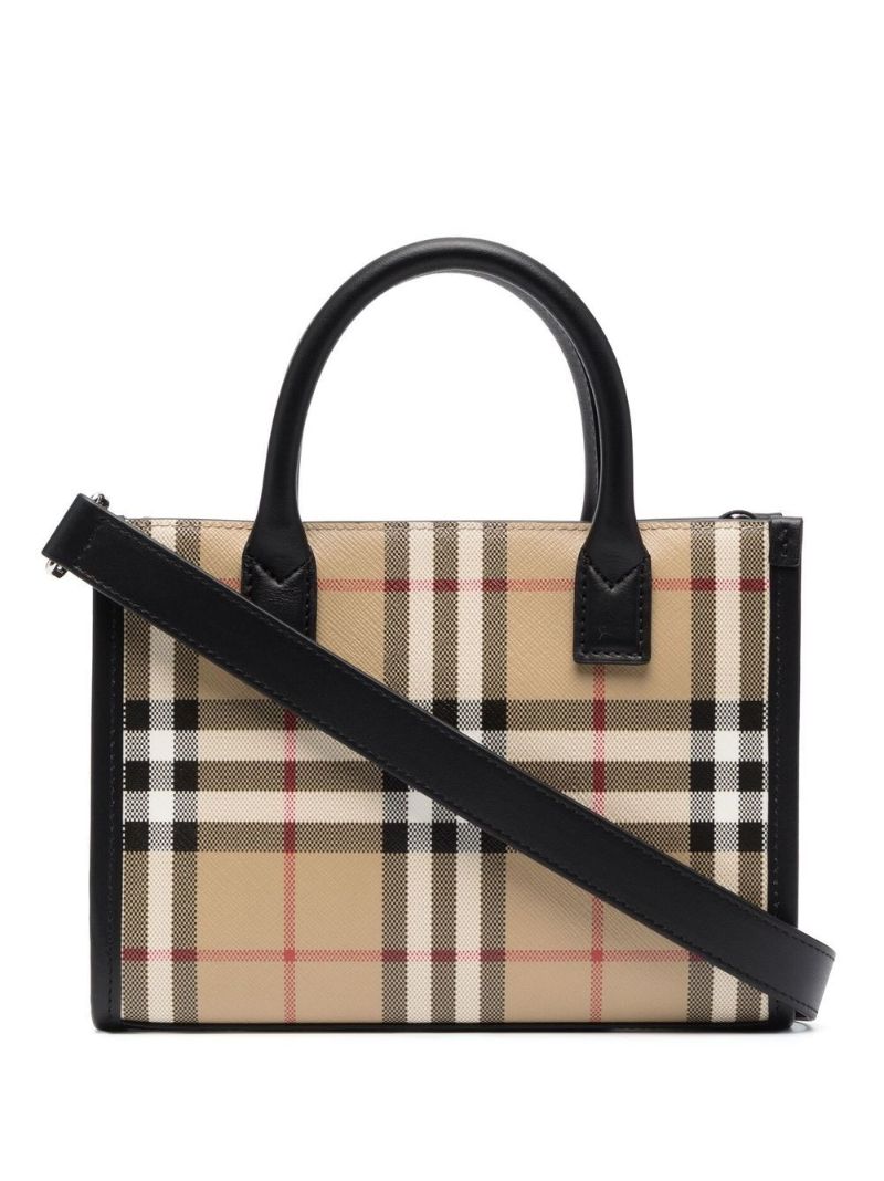 Neutral Denny Vintage Check Mini Tote Bag