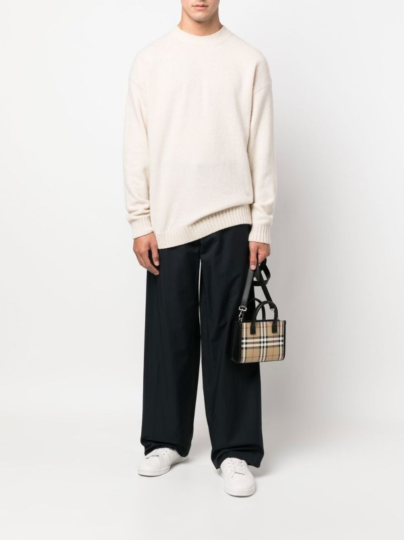 Neutral Denny Vintage Check Mini Tote Bag