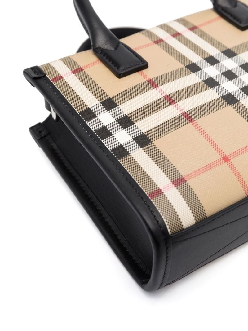 Neutral Denny Vintage Check Mini Tote Bag
