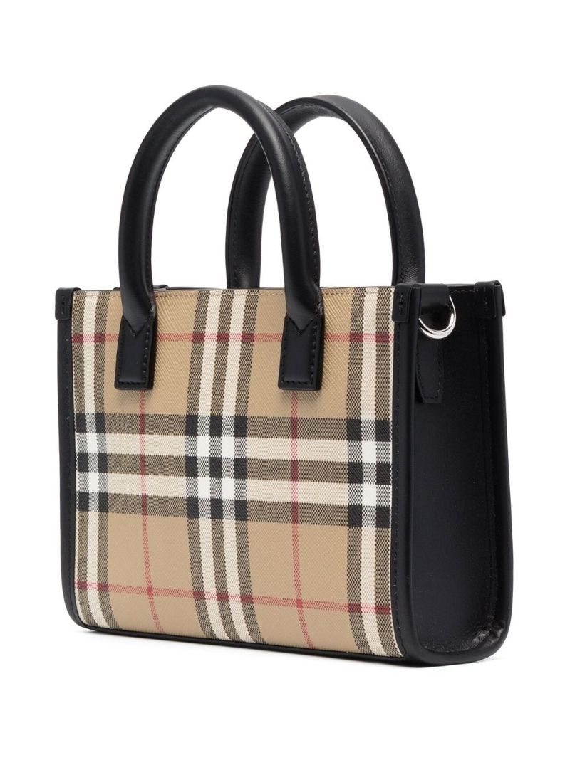 Neutral Denny Vintage Check Mini Tote Bag