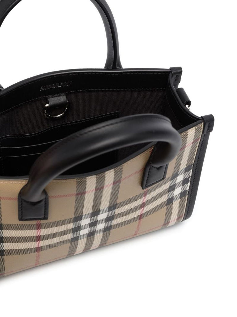 Neutral Denny Vintage Check Mini Tote Bag