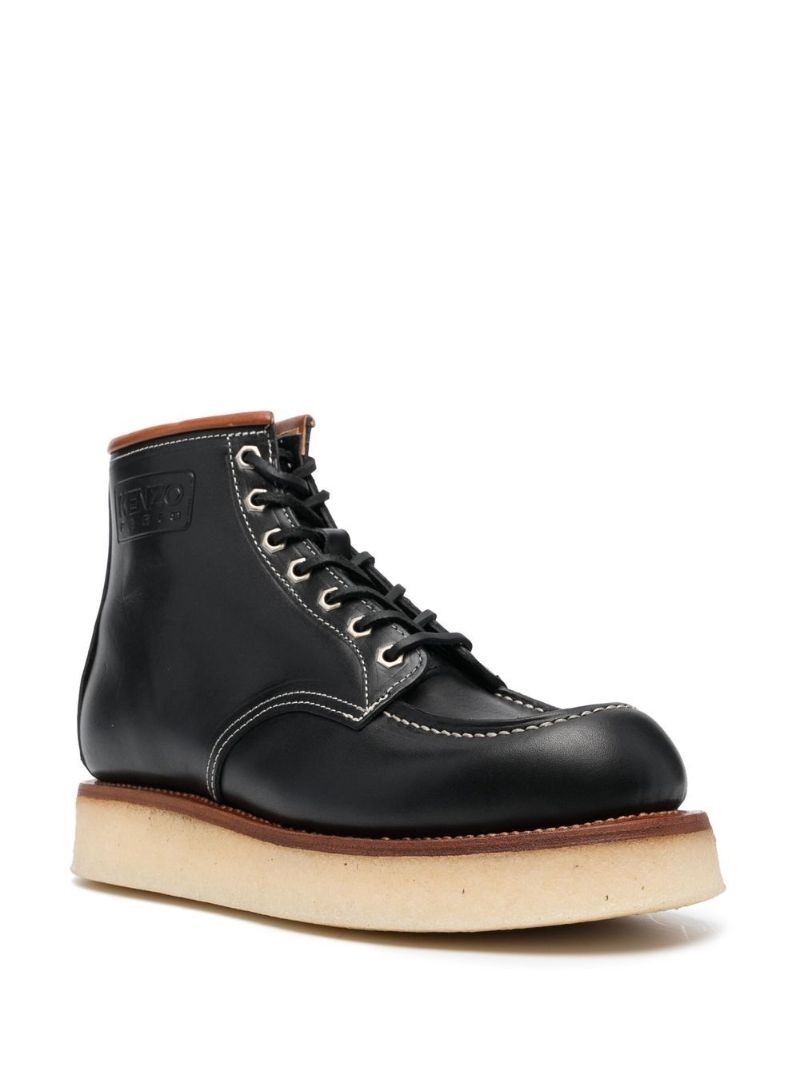 Black Kenzoyama Leather Ankle Boots
