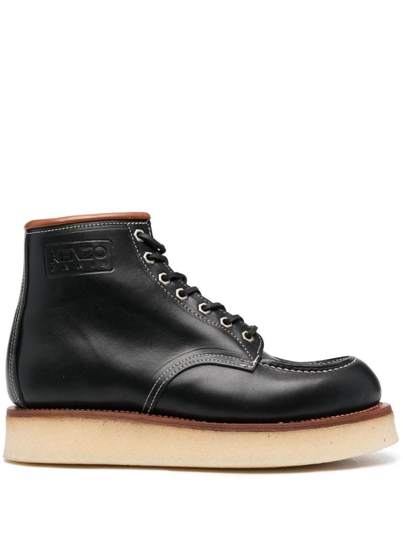 Black Kenzoyama Leather Ankle Boots