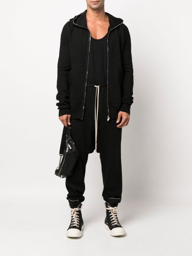 Black Gimp Zip-up Cotton Hoodie
