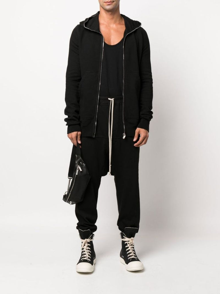 Black Gimp Zip-up Cotton Hoodie