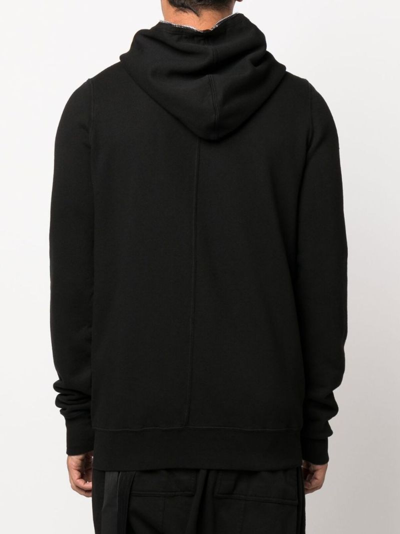 Black Gimp Zip-up Cotton Hoodie