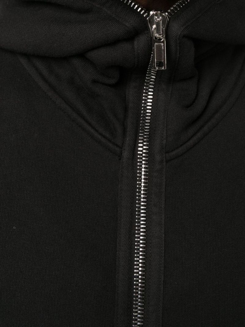 Black Gimp Zip-up Cotton Hoodie