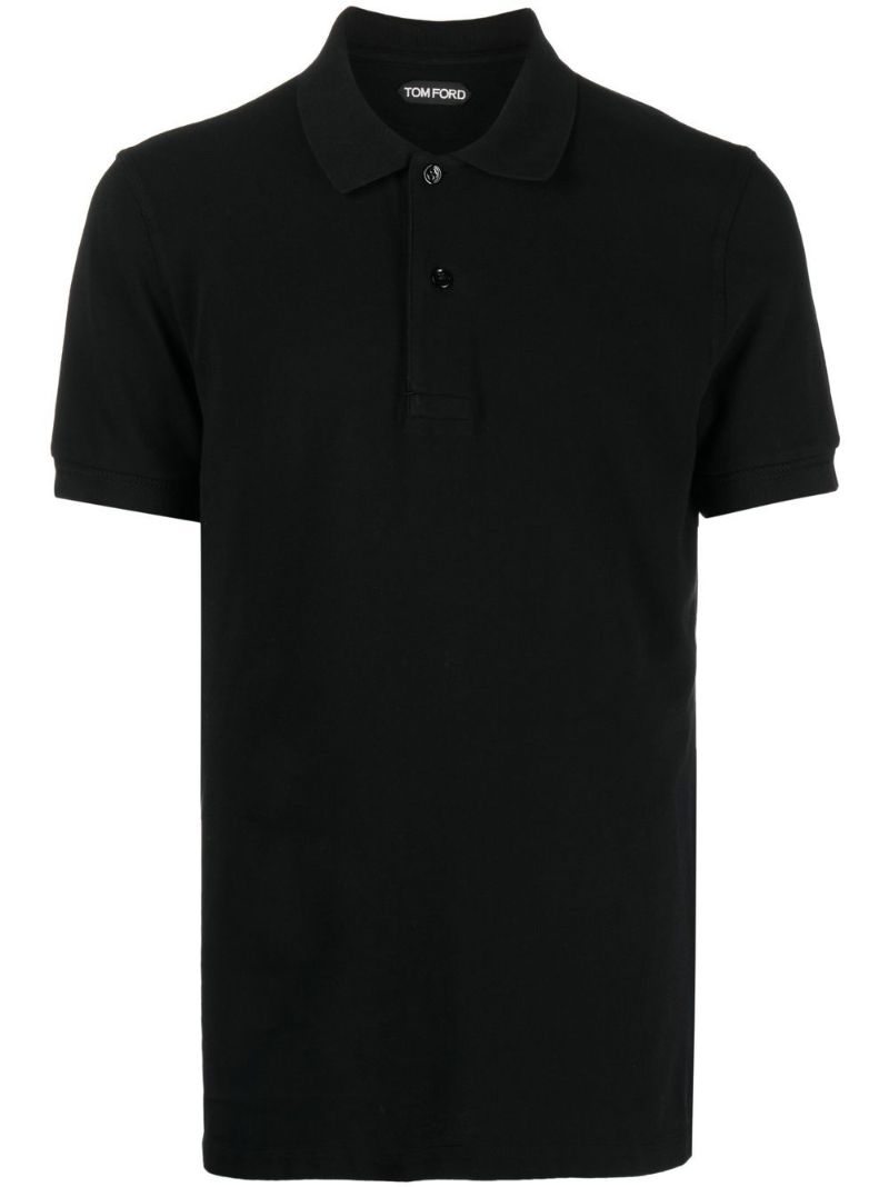 Black Cotton Polo Shirt