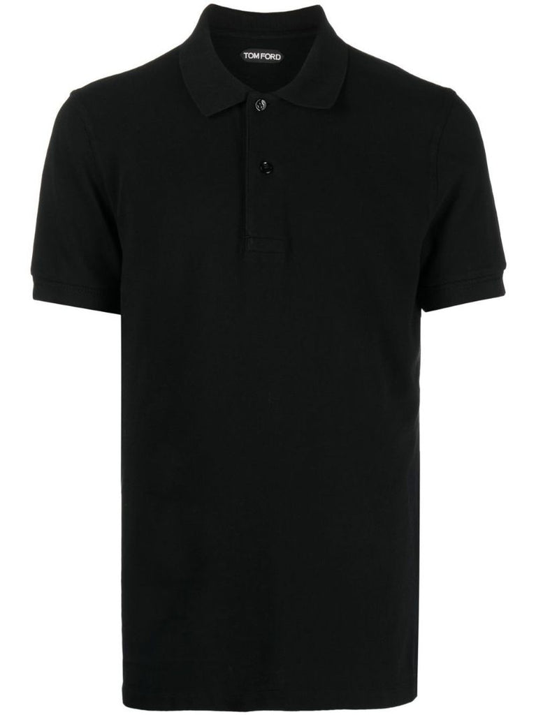 Black Cotton Polo Shirt