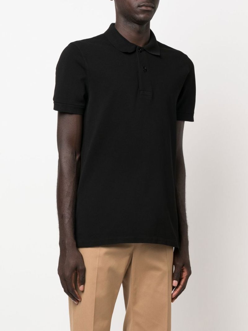 Black Cotton Polo Shirt