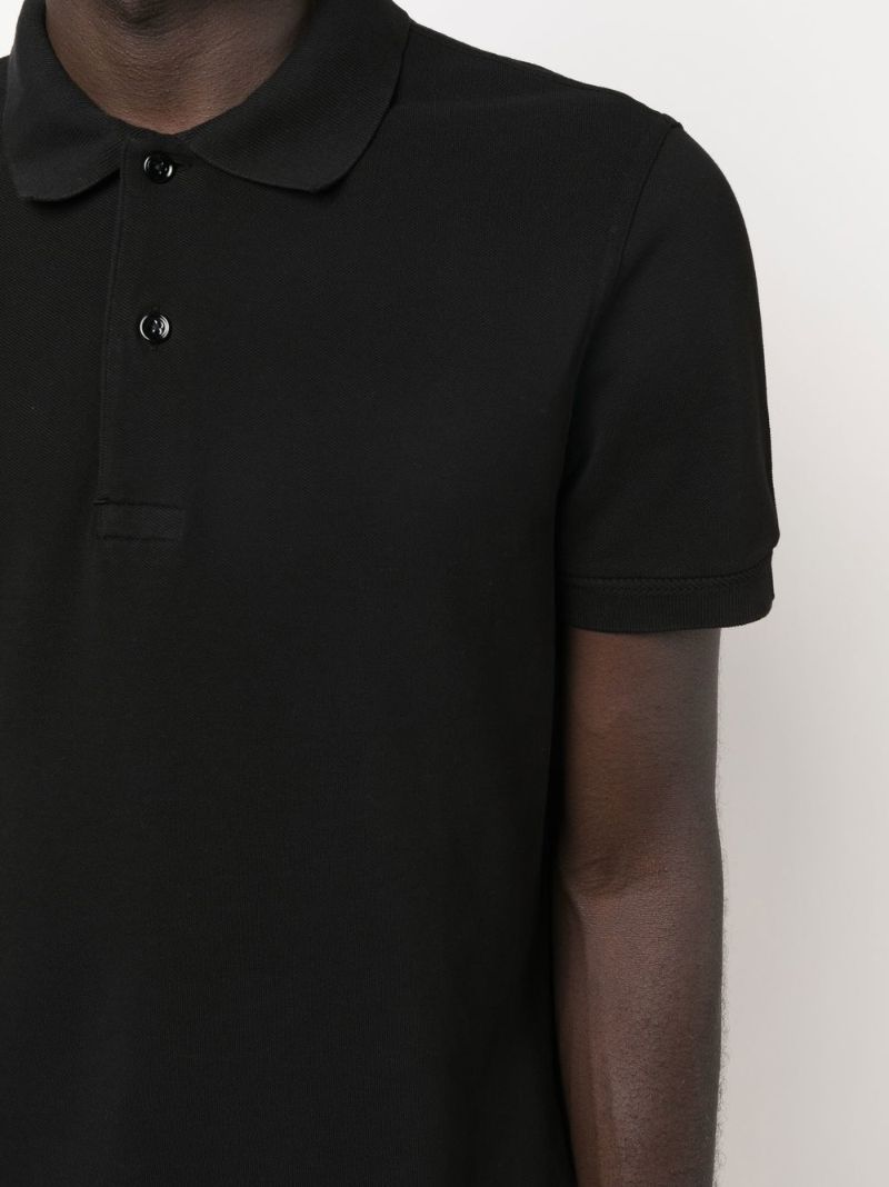 Black Cotton Polo Shirt