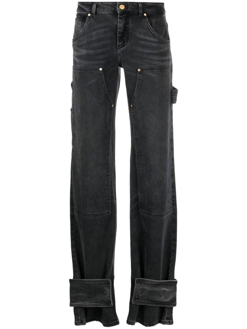 Black Cargo Ankle Cuff Jeans