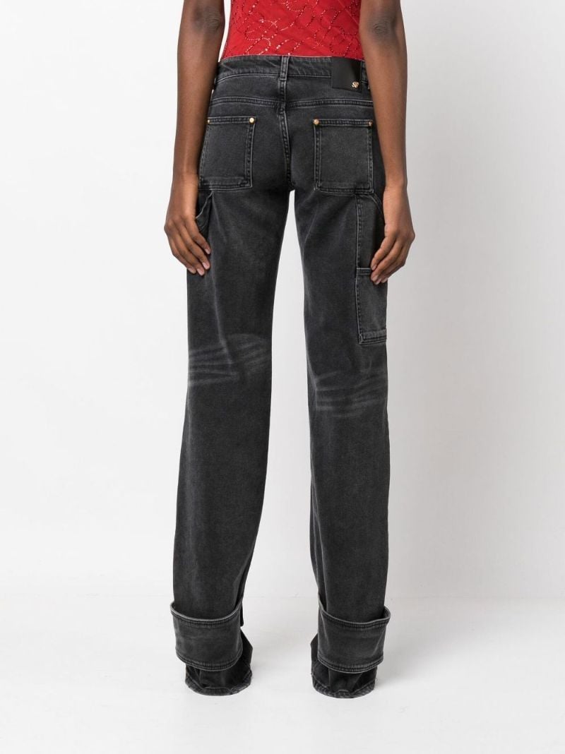 Black Cargo Ankle Cuff Jeans