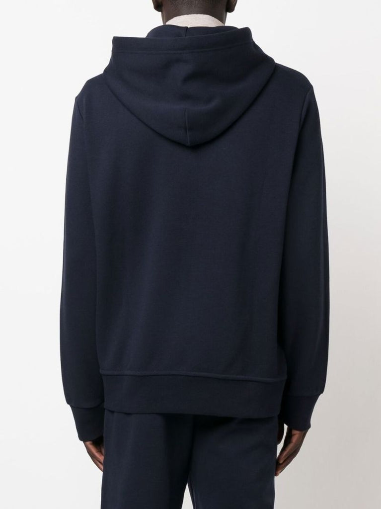 Blue Pony Embroidered Zip-up Hoodie
