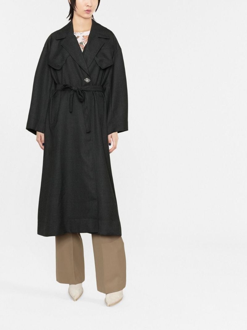 Grey Double-breasted Trench Coat