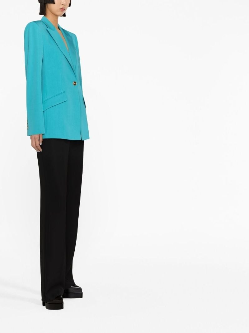Blue Single-breasted Wool Blazer