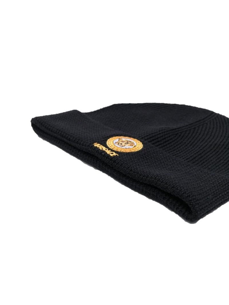 Black Medusa Logo Embroidered Beanie