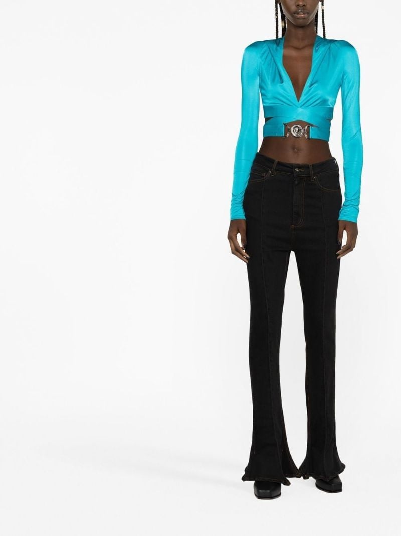 Blue Medusa Biggie Crop Hooded Top