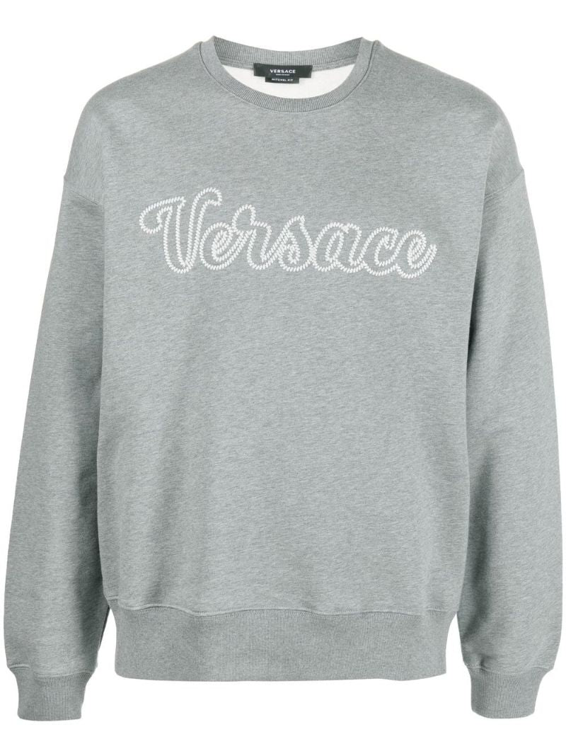 Grey Logo Embroidered Sweatshirt