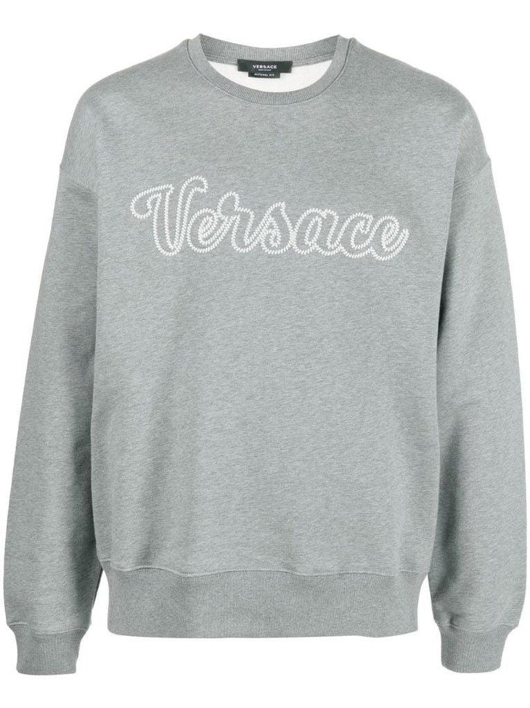 Grey Logo Embroidered Sweatshirt