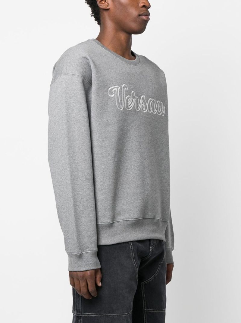 Grey Logo Embroidered Sweatshirt