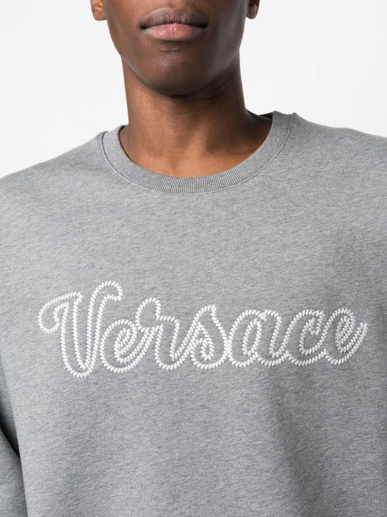 Grey Logo Embroidered Sweatshirt