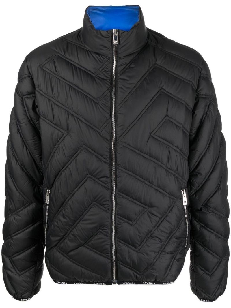 Black La Greca Puffer Jacket