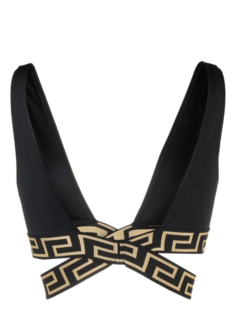 Black Greca Crossover Bikini Top