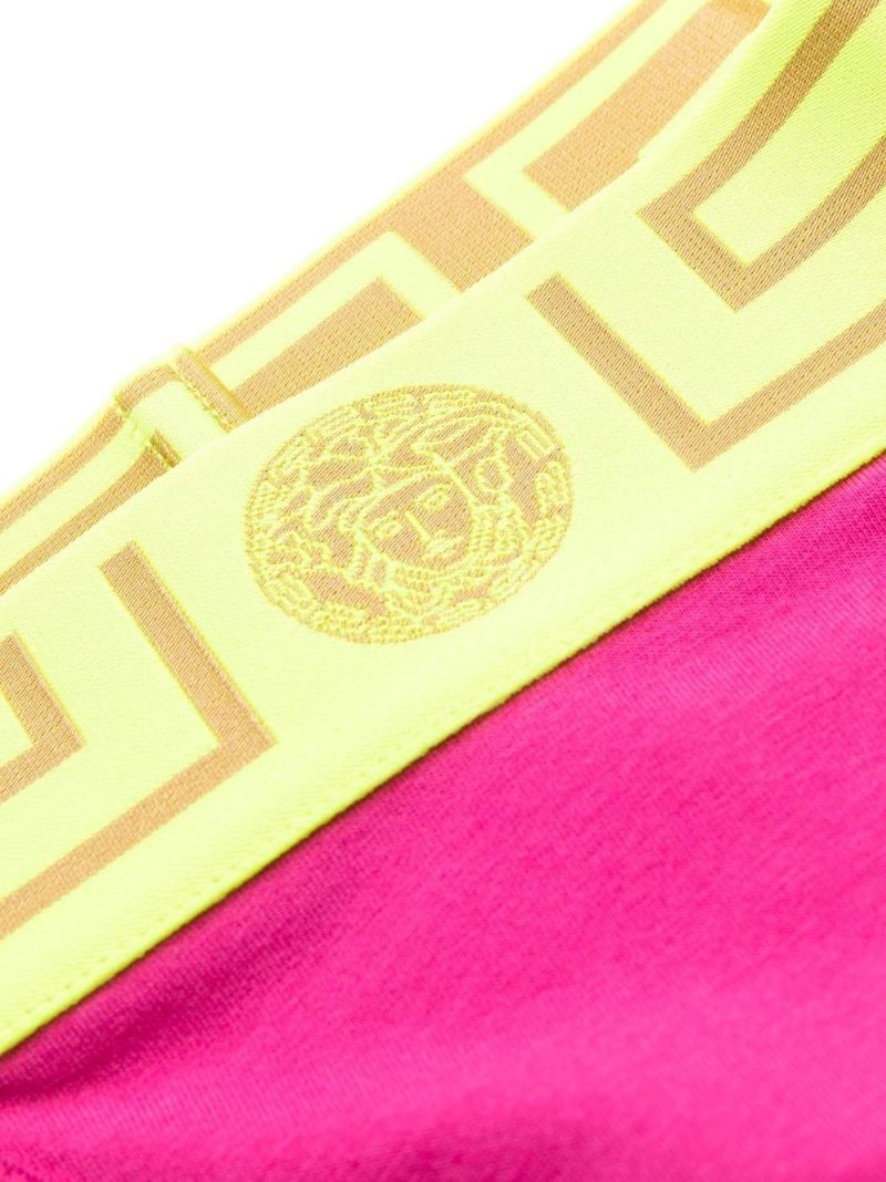 Pink Greca Print Thong