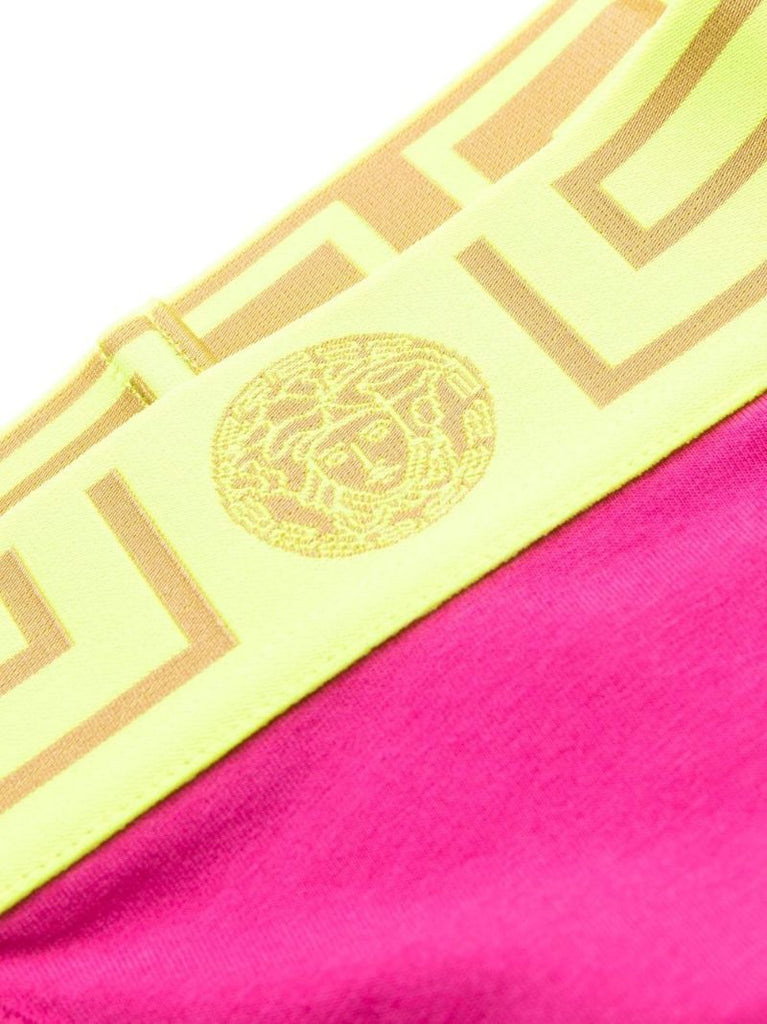 Pink Greca Print Thong