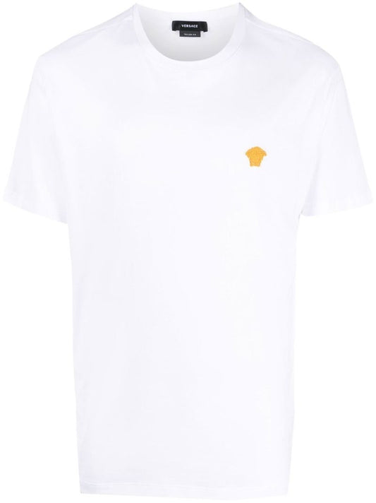 White Medusa Head Embroidered T-shirt