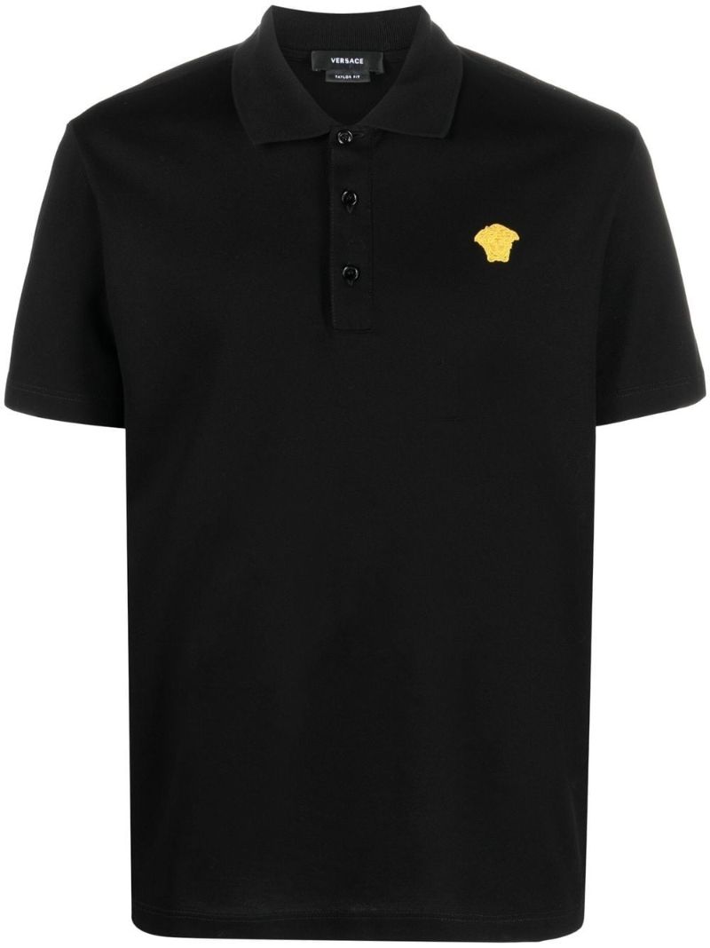 Black Medusa Embroidered Polo Shirt